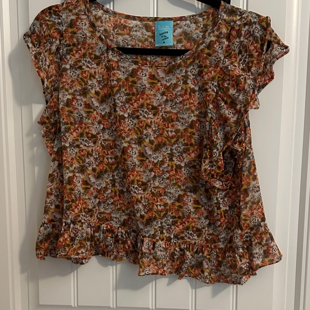 h.i.p. Multicolor Floral Ruffle Blouse